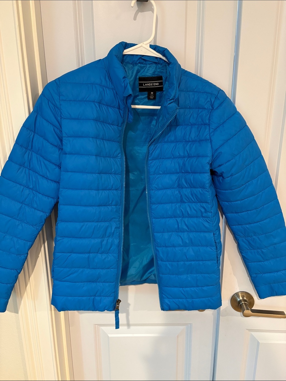 Lands' End Bright Blue Kids Quilted Packable Puffer Jacket